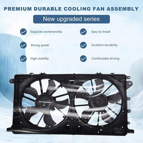 TOPAZ HL3Z-8C607-D 624-570 Dual Radiator and Condenser Fan Assembly Compatible with Ford F-150 Expedition in Saudi Arabia