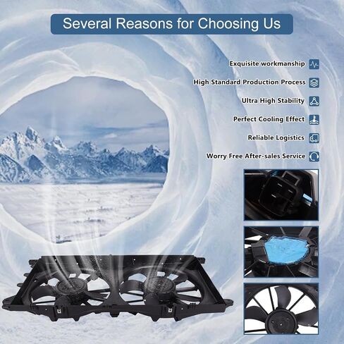 TOPAZ HL3Z-8C607-D 624-570 Dual Radiator and Condenser Fan Assembly Compatible with Ford F-150 Expedition in Saudi Arabia