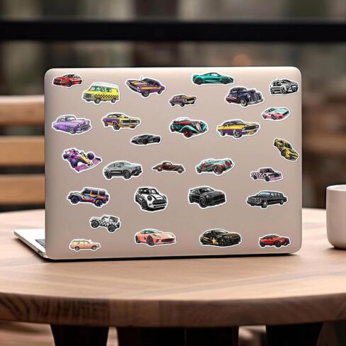 108PCS Super Car Stickers, Waterproof Racing Sports Car Vinyl Decals, Cool Vehicle Sticker Pack for Kids, Teens, Adults, Laptop, Skateboard, Helmet, Phone, Water Bottle, Party in Kuwait