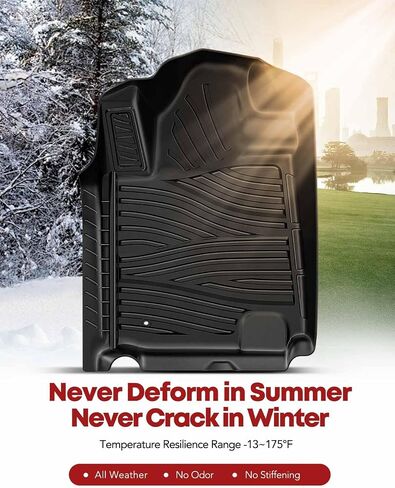 YHTAUTO Fit 2025 2024 2023 2022 Toyota Tundra Floor Mats | Only Fit CrewMax | TPE All Weather Floor Liner, 1st 2nd Row Car Mats in Saudi Arabia