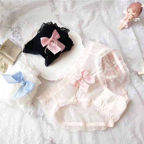 Women’s Underwear Cotton Panties Lace Ruffled Cute Lolita Kawaii Japanese Underwear 2 Pack Plus Size in Kuwait