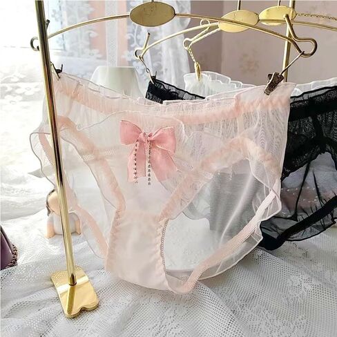 Women’s Underwear Cotton Panties Lace Ruffled Cute Lolita Kawaii Japanese Underwear 2 Pack Plus Size in Kuwait
