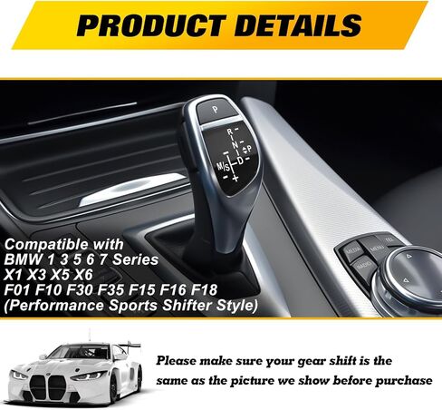 Xotic Tech Car Gear Shift Knob Panel Cover,Gear Button Decal Sticker Emblem Replacement Compatible with BMW 1 3 5 6 7 Series X1 X3 X5 X6 F01 F10 F30 F35 F15 F16 F18 (Performance Sports Shifter Style) in Saudi Arabia