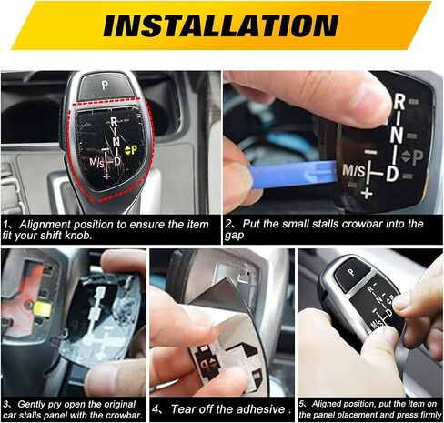 Xotic Tech Car Gear Shift Knob Panel Cover,Gear Button Decal Sticker Emblem Replacement Compatible with BMW 1 3 5 6 7 Series X1 X3 X5 X6 F01 F10 F30 F35 F15 F16 F18 (Performance Sports Shifter Style) in Saudi Arabia