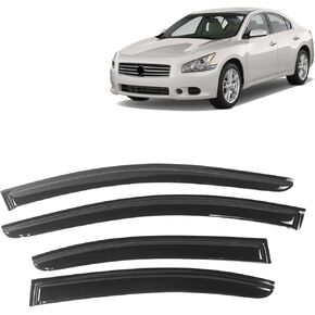 FREEMOTOR802 Tape-on Window Visors Rain Guards, Fit for 2009-2015 Nissan Maxima, Slim Style Smoke Tinted Acrylic 4 PCS Side Window Wind Deflectors Vent Visors in Kuwait