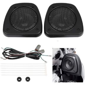 XFMT Black Audio Fairing Lower Speaker Kit Compatible with Harley FLHTC FLHX FLTRX FLHTCUTG 06-13 in Saudi Arabia