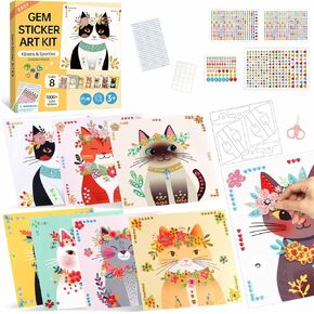 Marlrin Gem Sticker Kit for Kids ، 8 مواضيع يونيكورن الأميرة ، مجموعات الحرف اليدوية للفتيات الذين تتراوح أعمارهم بين 4-8 ، ألعاب الفنون والحرف ، لوحة الماس للبنات - هدية عيد الميلاد وهدية عيد الميلاد للأطفال الذين تتراوح أعمارهم بين 3 و 4 و 5 و 7 و 7 in Kuwait