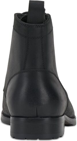 Vince Camuto Mens Black Pull Tab Cushioned Lannie Round Toe Block Heel Lace-Up Leather Boots Shoes 12 M in Saudi Arabia