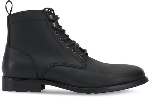 Vince Camuto Mens Black Pull Tab Cushioned Lannie Round Toe Block Heel Lace-Up Leather Boots Shoes 12 M in Saudi Arabia