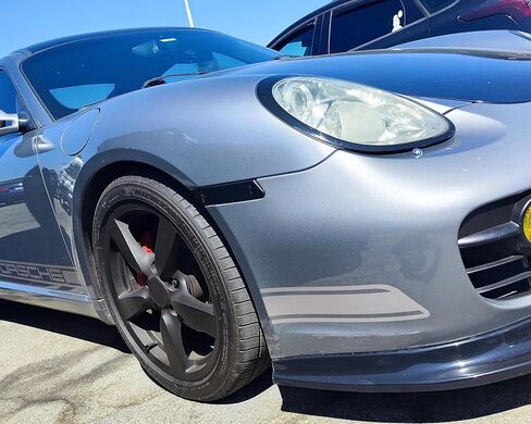Ijdmtoy Euro Dark Dark Smoked Lens More Pront Marker Marker Lights ، متوافقة مع Porsche 2006-2012 Cayman/Boxster ، 2005-2012 911 in Kuwait