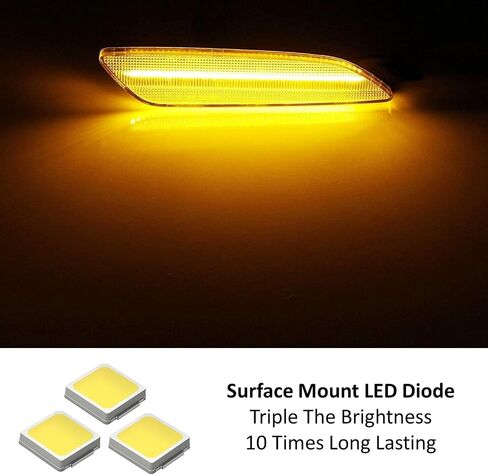 iJDMTOY Euro Smoked Lens Amber Full LED Bumper Side Marker Light Kit Compatible With 2015-2018 Porsche Cayenne, Powered by 40-SMD LED, Replace OEM Front Sidemarker Lamps in Saudi Arabia