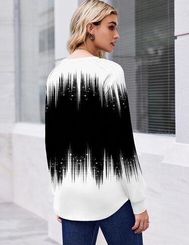 Zeagoo Long Sleeve Womens Tops V Neck Tunic Blouses Pleated Casual Shirts Fall Dressy Casual Loose Work Clothes 2025 in Kuwait