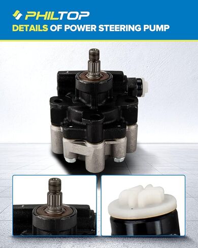 PHILTOP 20-38771 Power Steering Pump Fit For 1997-2003 Wrangler 4.0L, 1996-2001 Cherokee 4.0L, Power Steering Pump with Reservoir & Pulley in Saudi Arabia