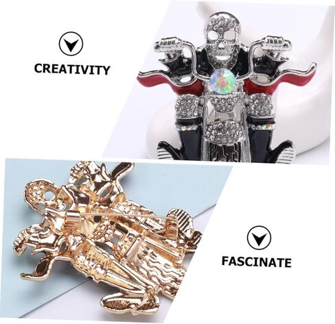 فاليكلود جمجمة بروش فريدة من نوعها بروش عيد الهالوين ديكور دبابيس دبابيس ديكورات أزياء الهالوين هيكل عظمي in Kuwait