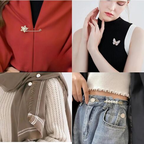 6 PCS Modesty Pin, Pin for Women -Multi-Purpose Fantastic Clip Clasps to Secure and Decorate Clothes in Kuwait
