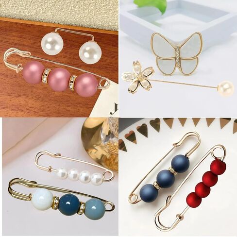 6 PCS Modesty Pin, Pin for Women -Multi-Purpose Fantastic Clip Clasps to Secure and Decorate Clothes in Kuwait