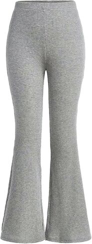 Yesfashion Girls' Clothing Sets Casual Crew Neck Long Sleeve Fitted Ruched Top and Flared Leggings Pants Set in Saudi Arabia