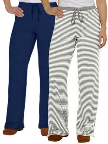 Karen Neuburger 2-pack Ladies' Lounge Pant-solid Navy & Gray Stripes (Extra Large, Solid Navy & Gray Stripes) in Saudi Arabia