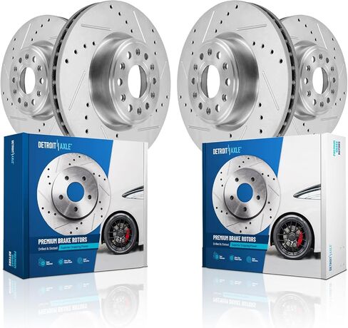 Detroit Axle - دوارات الفرامل لعام 2019 2020 2021 2022 2023 2024 2025 RAM 1500 ، دوار فرامل القرص المحفور والاحتفال بديل: 14.88 "بوصة الأمامية و 14.76" بوصة خلفية. in Saudi Arabia