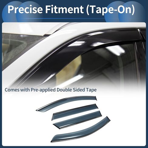 Window Deflectors Side Tape-On for Toyota BZ4X 2023-2024 Black Rain Guards in Saudi Arabia