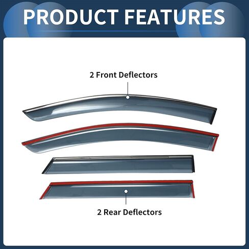 Window Deflectors Side Tape-On for Toyota BZ4X 2023-2024 Black Rain Guards in Saudi Arabia