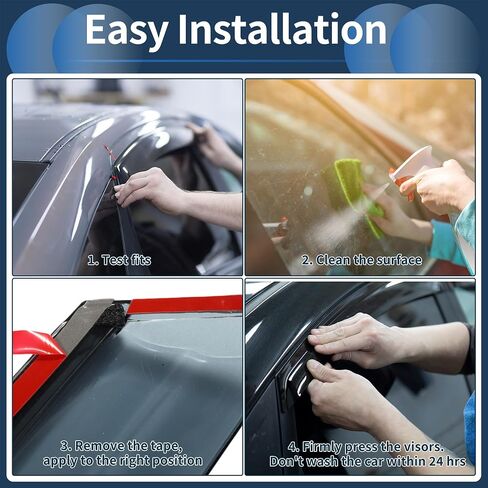 Window Deflectors Side Tape-On for Toyota BZ4X 2023-2024 Black Rain Guards in Saudi Arabia