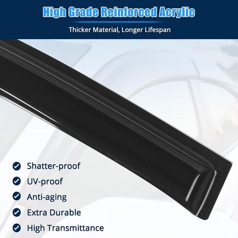 FreeMotor802 Tape-On Window ، حراس المطر ، يناسب 2009-2015 Nissan Maxima ، Slim Style Smoke Tinted Acrylic 4 PCS Deplectors Window Window Valectors in Saudi Arabia