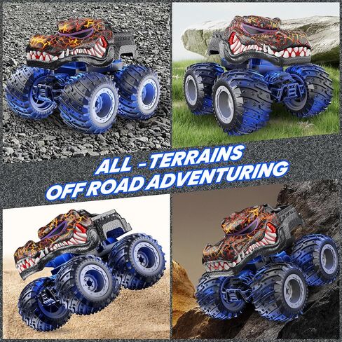 BAODLON Remote Control Monster Car, 2.4GHz RC Bull Monster Truck Toys for 3 4 5 6 7 8 Years Old Boys Kid, All Terrain RC Truck Off Road with Spray, Light, Rechargeable Battery, Christmas Birthday Gift in Kuwait