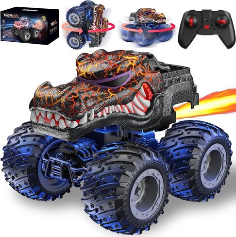 BAODLON Remote Control Monster Car, 2.4GHz RC Bull Monster Truck Toys for 3 4 5 6 7 8 Years Old Boys Kid, All Terrain RC Truck Off Road with Spray, Light, Rechargeable Battery, Christmas Birthday Gift in Kuwait