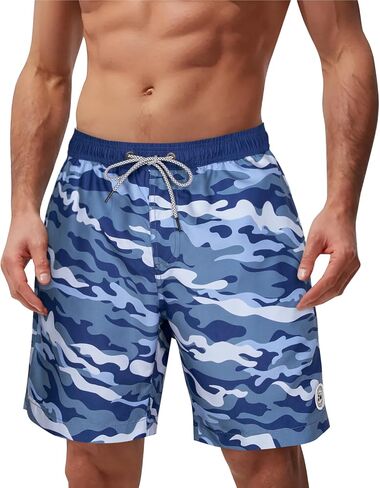 Surf Cuz Mens Swim Trunks 7 "جذوع السباحة مع شبكات شبكية سروال سروال جاف جاف للرجال للسبعين البساط بدلات الجيوب in Kuwait