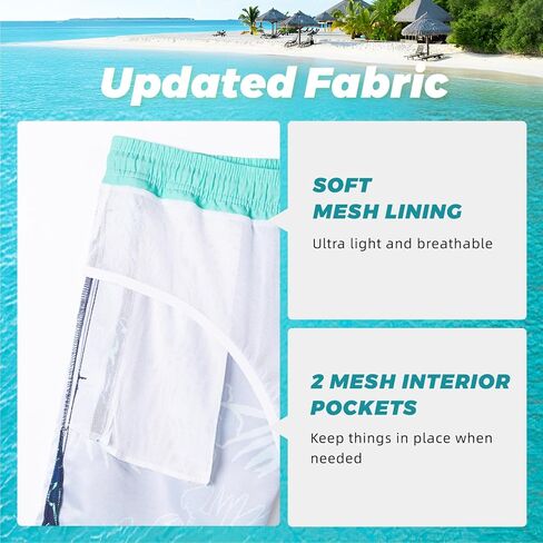 Surf Cuz Mens Swim Trunks 7 "جذوع السباحة مع شبكات شبكية سروال سروال جاف جاف للرجال للسبعين البساط بدلات الجيوب in Kuwait