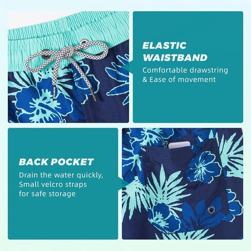 Surf Cuz Mens Swim Trunks 7 "جذوع السباحة مع شبكات شبكية سروال سروال جاف جاف للرجال للسبعين البساط بدلات الجيوب in Kuwait