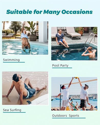 Surf Cuz Mens Swim Trunks 7 "جذوع السباحة مع شبكات شبكية سروال سروال جاف جاف للرجال للسبعين البساط بدلات الجيوب in Kuwait