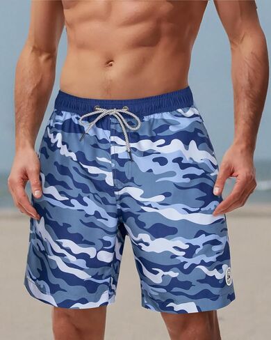 Surf Cuz Mens Swim Trunks 7 "جذوع السباحة مع شبكات شبكية سروال سروال جاف جاف للرجال للسبعين البساط بدلات الجيوب in Kuwait