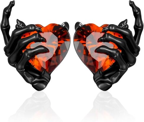 القوطية الجمجمة الهيكل العظمي أقراط للرجال ، وأقراط هيكلية يدوية ، مجوهرات جمجمة للنساء in Kuwait