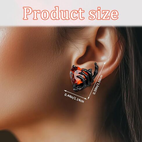 القوطية الجمجمة الهيكل العظمي أقراط للرجال ، وأقراط هيكلية يدوية ، مجوهرات جمجمة للنساء in Kuwait