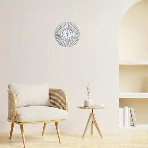 ساعة حائط للمطبخ، ساعات حائط ذهبية بأشعة الشمس تعمل بالبطارية، ساعة حائط مزخرفة حديثة مقاس 10 بوصة لغرفة المعيشة وغرفة النوم والمطبخ والحمام والمكتب in Kuwait