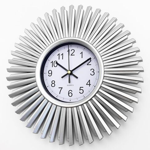 ساعة حائط للمطبخ، ساعات حائط ذهبية بأشعة الشمس تعمل بالبطارية، ساعة حائط مزخرفة حديثة مقاس 10 بوصة لغرفة المعيشة وغرفة النوم والمطبخ والحمام والمكتب in Kuwait