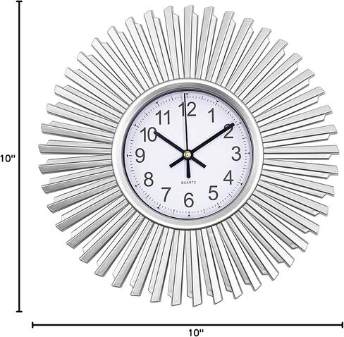 ساعة حائط للمطبخ، ساعات حائط ذهبية بأشعة الشمس تعمل بالبطارية، ساعة حائط مزخرفة حديثة مقاس 10 بوصة لغرفة المعيشة وغرفة النوم والمطبخ والحمام والمكتب in Kuwait