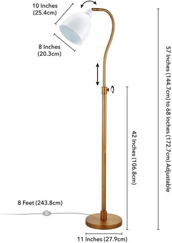 Vincent Adjustable/Arc Floor Lamp with Metal Shade in Blackened Bronze/Blackened Bronze in Kuwait