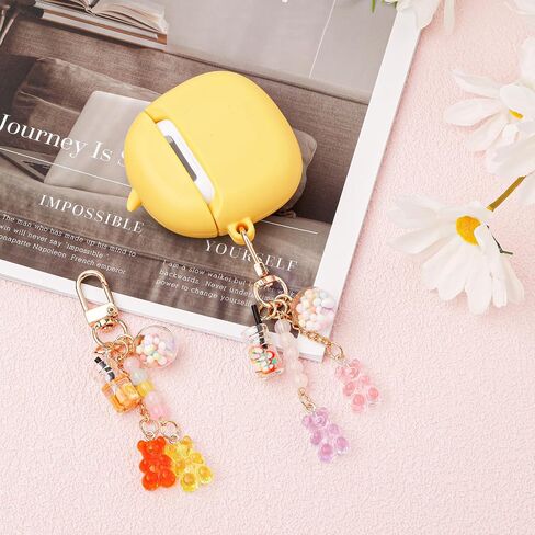 2pcs Bear Keychain, Candy Color Macarons Bear Key Ring Resin Cute Key Ring Accessories Kawaii Keychain Pendant Bag Charm for Women Girls Christmas Car Decor in Saudi Arabia