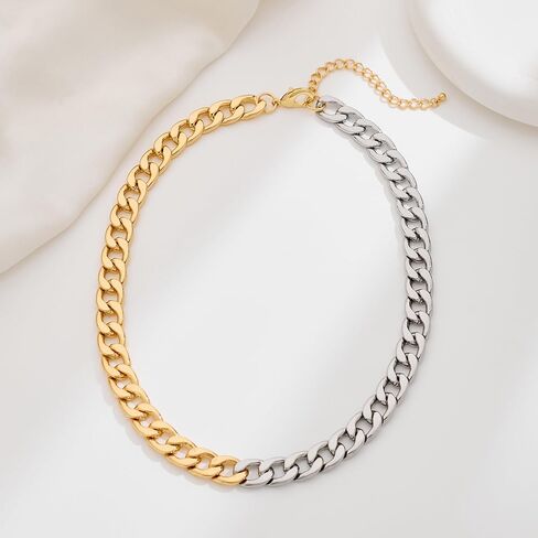 Chunky Gold Snake Chain Choker Necklace for Women Trendy 14K Gold Plated Thick Snake Chain African Collar Exaggerated Necklace Bold Punk Rock Statement Necklace with Adjustable Chain in Kuwait