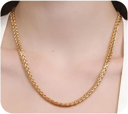 Chunky Gold Snake Chain Choker Necklace for Women Trendy 14K Gold Plated Thick Snake Chain African Collar Exaggerated Necklace Bold Punk Rock Statement Necklace with Adjustable Chain in Kuwait