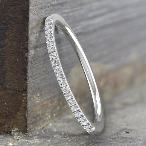 1/10 to 1/3 Carat Diamond Semi-Eternity Wedding Band Ring in 10K White Gold in Saudi Arabia