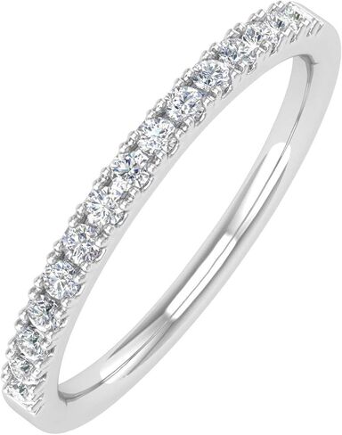 1/10 to 1/3 Carat Diamond Semi-Eternity Wedding Band Ring in 10K White Gold in Saudi Arabia