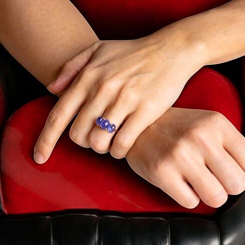حلقة Topaz Blue Blue - 14K الذهب الأصفر الذهب المجوهرات الولادة ، وعربة كابوشون أو وعد بوعد للنساء ، عيد الحب ، فكرة هدية عيد الأم in Saudi Arabia