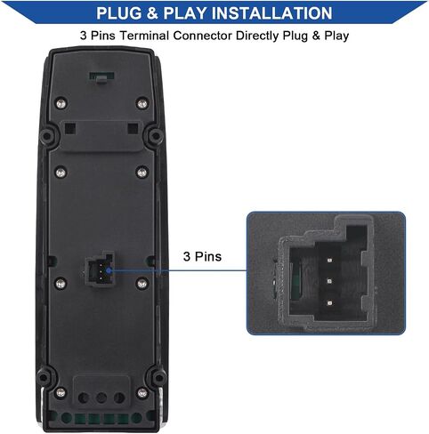 Master Power Window Switch Button Front Driver Side Compatible with 08 09 10 11 12 Mercedes Benz C230 C250 C280 C300 C350 C63 E500 E63 AMG E350 E550 GLK350, Replaces OEM A2049055302 in Saudi Arabia