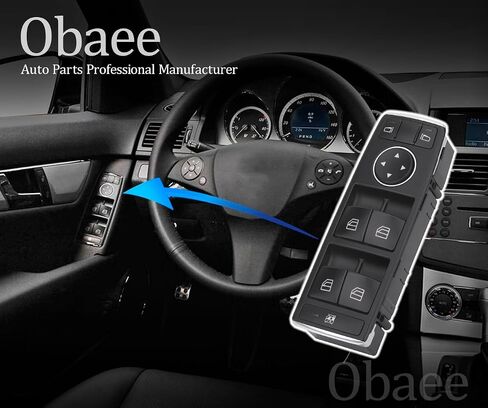 Master Power Window Switch Button Front Driver Side Compatible with 08 09 10 11 12 Mercedes Benz C230 C250 C280 C300 C350 C63 E500 E63 AMG E350 E550 GLK350, Replaces OEM A2049055302 in Saudi Arabia
