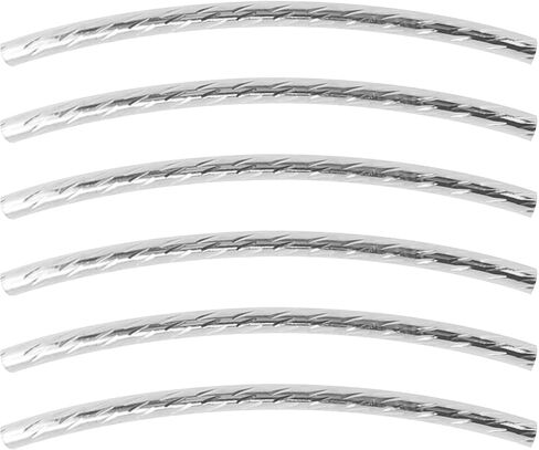 200Pcs Curved Noodle Tube, Brass Tube Beads Long Curved Tube Making Accessories Spacer Beads Long Sleek Beads Brass Tube(Silver) in Saudi Arabia