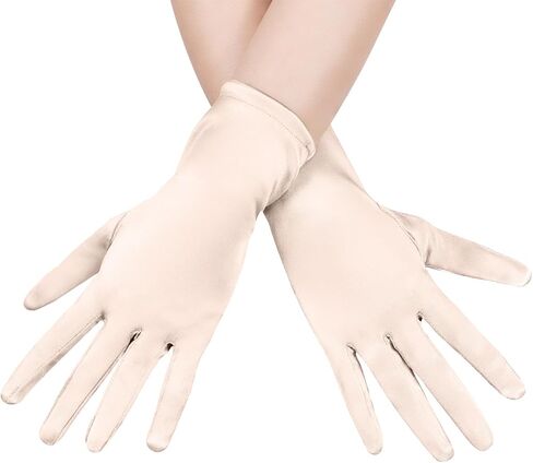 Womens Short Satin Opera Gloves Formal Dancing Gloves for Wedding Bridal Banquet Party Gloves 1920s Flapper Accessories in Kuwait